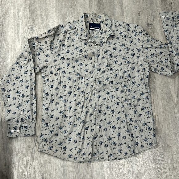 Casual button up T shirt, from a local designer mart &Harbour SIZE L, light grey - Picture 2 of 6